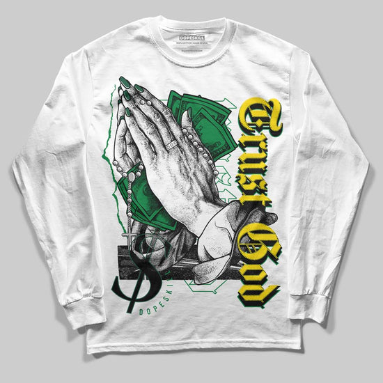 Dunk Low Reverse Brazil DopeSkill Long Sleeve T-Shirt Trust God Graphic Streetwear - White