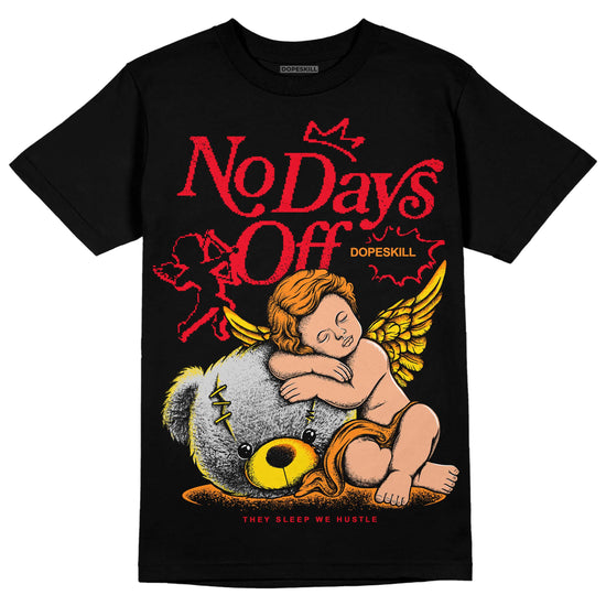 Jordan 4 Red Thunder DopeSkill T-Shirt New No Days Off Graphic Streetwear - Black