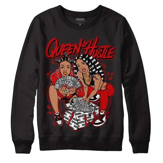 Jordan 1 Retro Low "Black Toe" DopeSkill Sweatshirt Queen Of Hustle Graphic Streetwear - Black