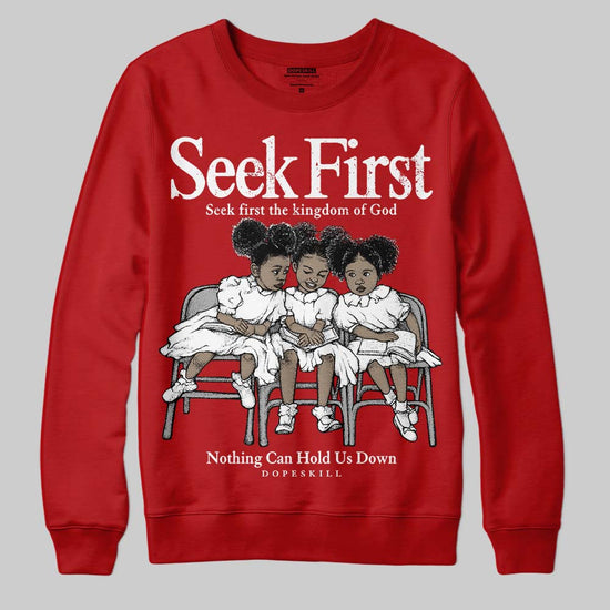 Red Sneakers DopeSkill Sweatshirt New Seek First Graphic Streetwear - Red