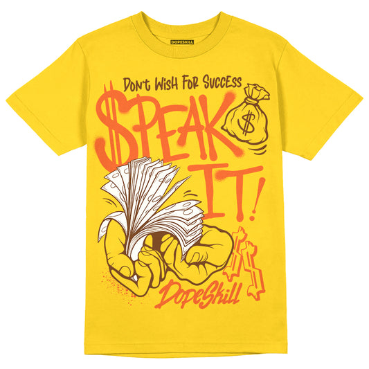 Yellow Sneakers DopeSkill Gold T-Shirt Speak It Graphic Streetwear