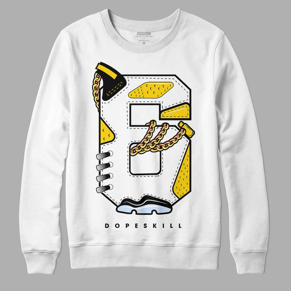 Jordan 6 “Yellow Ochre” DopeSkill Sweatshirt No.6 Graphic Streetwear - White