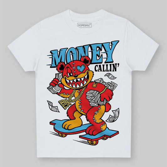 Red Sneakers DopeSkill Toddler Kids T-shirt Money Callin' Graphic Streetwear - White