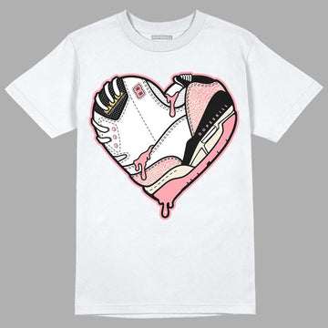 Jordan 3 GS “Red Stardust” DopeSkill T-Shirt Heart Jordan 3 Graphic Streetwear - White 