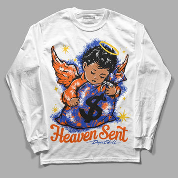 Dunk Low Futura Orange Blaze DopeSkill Long Sleeve T-Shirt Heaven Sent Graphic Streetwear - WHite