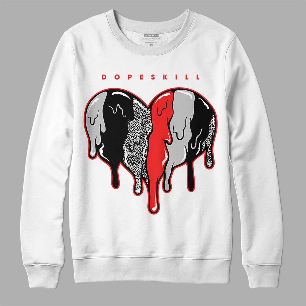 Jordan Spizike Low Bred DopeSkill Sweatshirt Slime Drip Heart Graphic Streetwear - White 