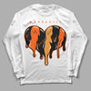 Jordan 12 Retro Brilliant Orange DopeSkill Long Sleeve T-Shirt Slime Drip Heart Graphic Streetwear - White