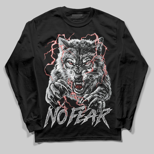 Jordan 12 Black Wolf Grey DopeSkill Long Sleeve T-Shirt No Fear Graphic Streetwear - Black