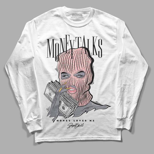 Jordan 3 GS “Red Stardust” DopeSkill Long Sleeve T-Shirt Money Talks Graphic Streetwear - White 