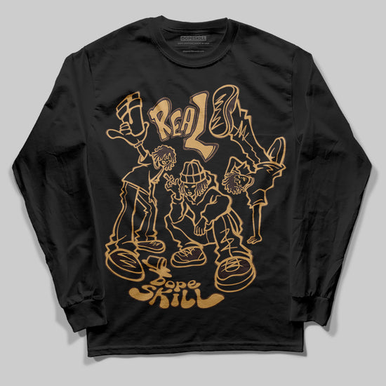 Jordan 5 “Earth/Metallic Gold” DopeSkill Long Sleeve T-Shirt Real Y2K Players Graphic Streetwear - Black