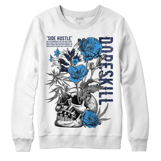 Jordan Spiz’ike Low “White/Obsidian” DopeSkill Sweatshirt Side Hustle Graphic Streetwear - White