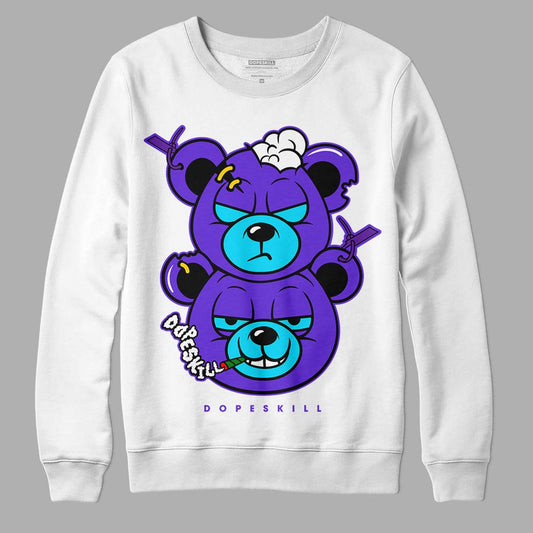 Jordan 6 "Aqua" DopeSkill Sweatshirt New Double Bear Graphic Streetwear - White 