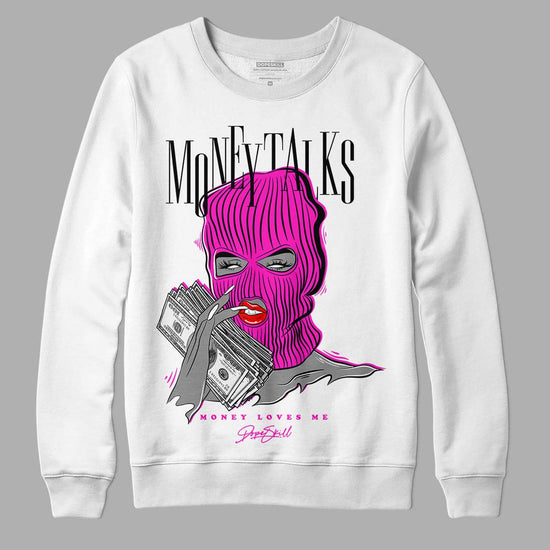 Dunk Low GS “Active Fuchsia” DopeSkill Sweatshirt Money Talks Graphic Streetwear - White