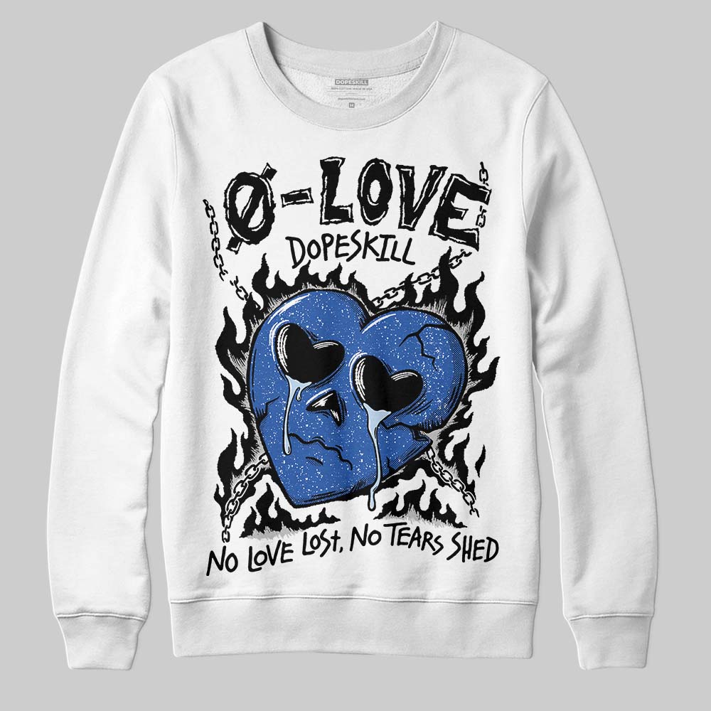 Awake NY x Jordan 5 Retro 'Black Racer Blue' DopeSkill Sweatshirt Crying Heart Graphic Streetwear - White