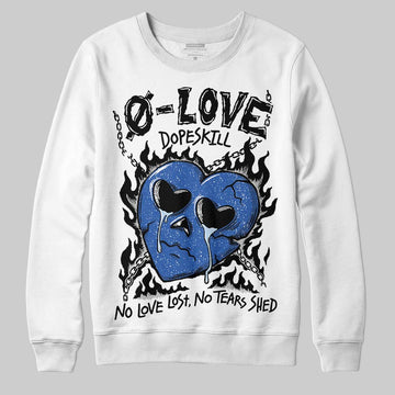 Awake NY x Jordan 5 Retro 'Black Racer Blue' DopeSkill Sweatshirt Crying Heart Graphic Streetwear - White