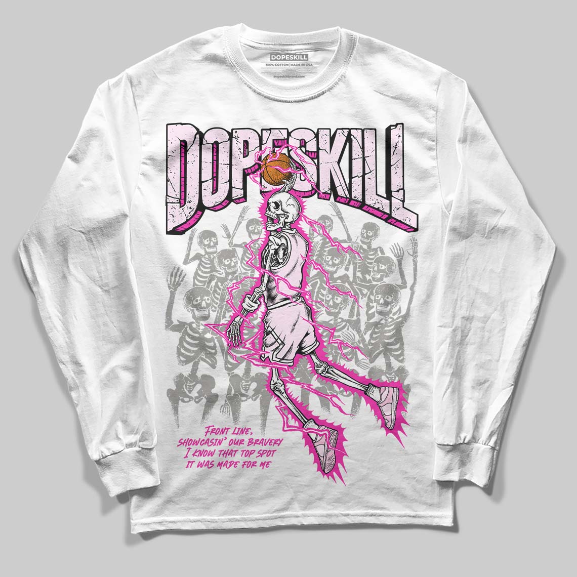  Dunk Low Triple Pink DopeSkill Long Sleeve T-Shirt Thunder Dunk Graphic Streetwear - White 