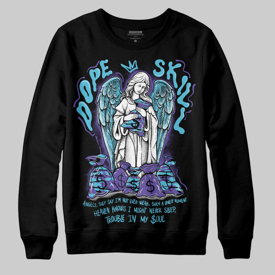 Jordan 8 Retro 'Aqua' 2025 DopeSkill Sweatshirt Angels Graphic Streetwear - black