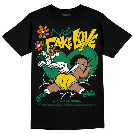 Green Sneakers DopeSkill T-Shirt No Fake Love Graphic Streetwear - Black