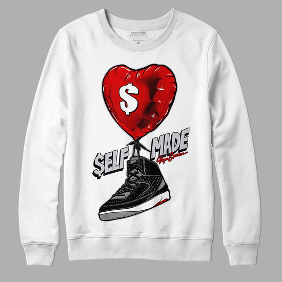 Jordan 2 Retro "Black Cement" DopeSkill Sweatshirt Self Made Graphic Streetwear - White