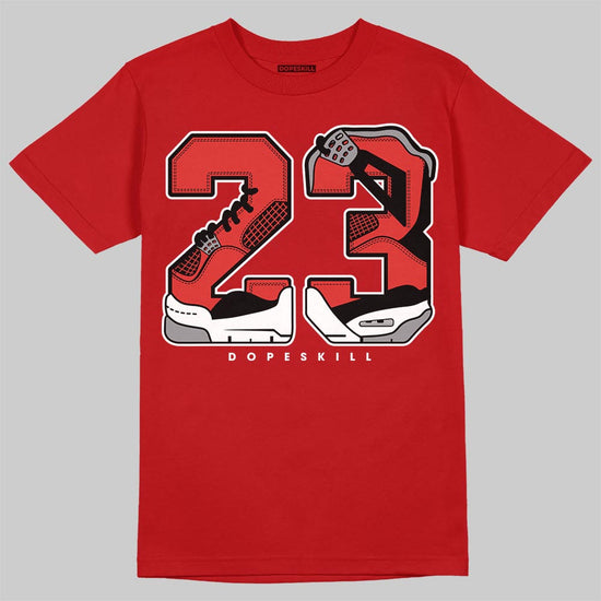 Jordan 4 Retro Toro Bravo DopeSkill T-Shirt 23 with 4s Pattern Graphic Streetwear - red