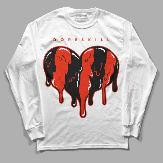 Jordan 6 Retro Toro Bravo DopeSkill Long Sleeve T-Shirt Slime Drip Heart Graphic Streetwear - White