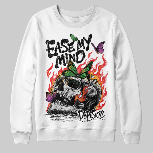 Black and White Sneakers DopeSkill Sweatshirt Ease My Mind Graphic Streetwear - White
