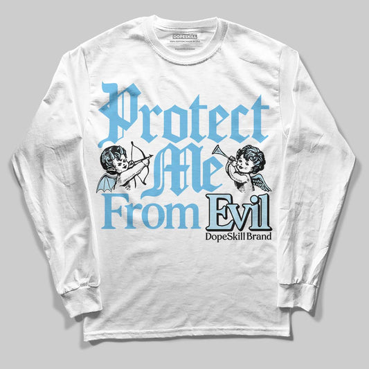 Jordan 11 Retro Legend Blue DopeSkill Long Sleeve T-Shirt Protect Me From Evil Graphic Streetwear - White