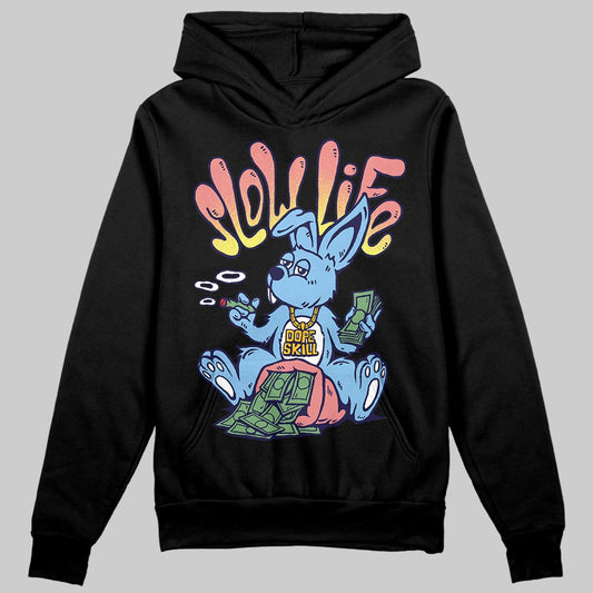 University Blue Sneakers DopeSkill Hoodie Sweatshirt Slow Life Graphic Streetwear - Black