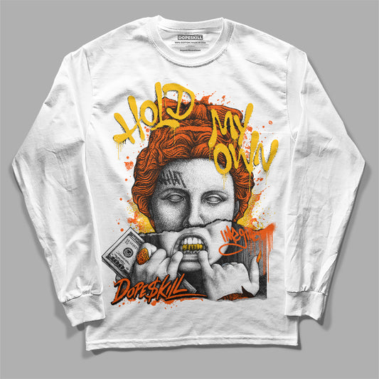 MSCHF Super Normal 2 Orange Milk DopeSkill Long Sleeve T-Shirt Hold My Own Graphic Streetwear - White 