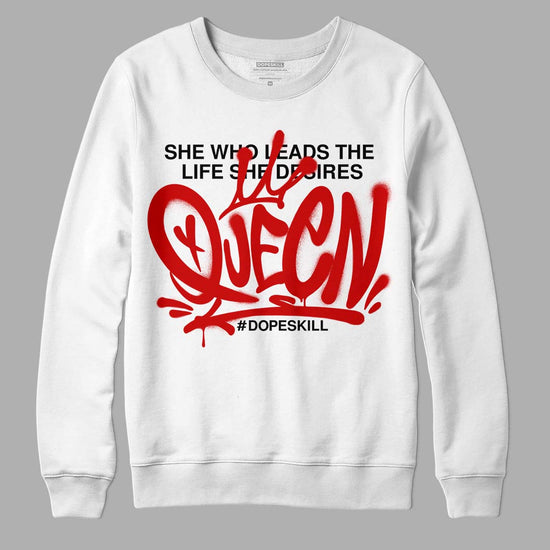 Jordan 1 Retro Low "Black Toe" DopeSkill Sweatshirt Queen Graphic Streetwear - White