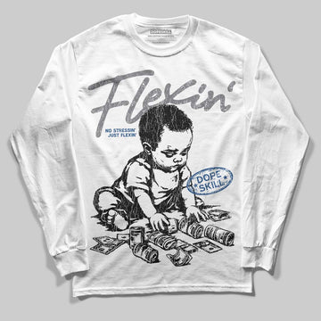 Jordan 9 Retro 'Flint Grey' 2026 DopeSkill Long Sleeve T-Shirt Flexin' Graphic Streetwear - White 