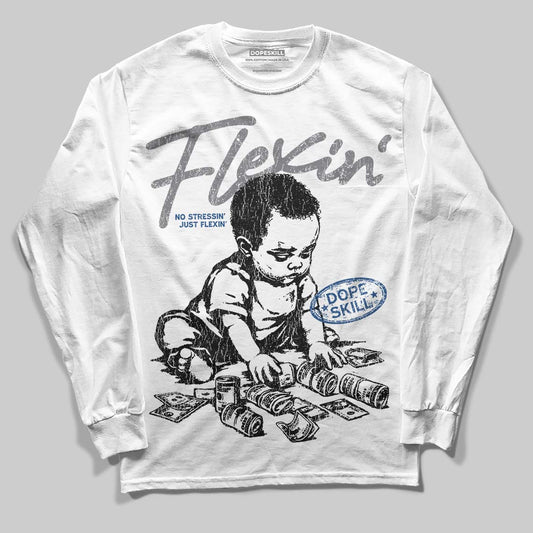 Jordan 9 Retro 'Flint Grey' 2026 DopeSkill Long Sleeve T-Shirt Flexin' Graphic Streetwear - White 