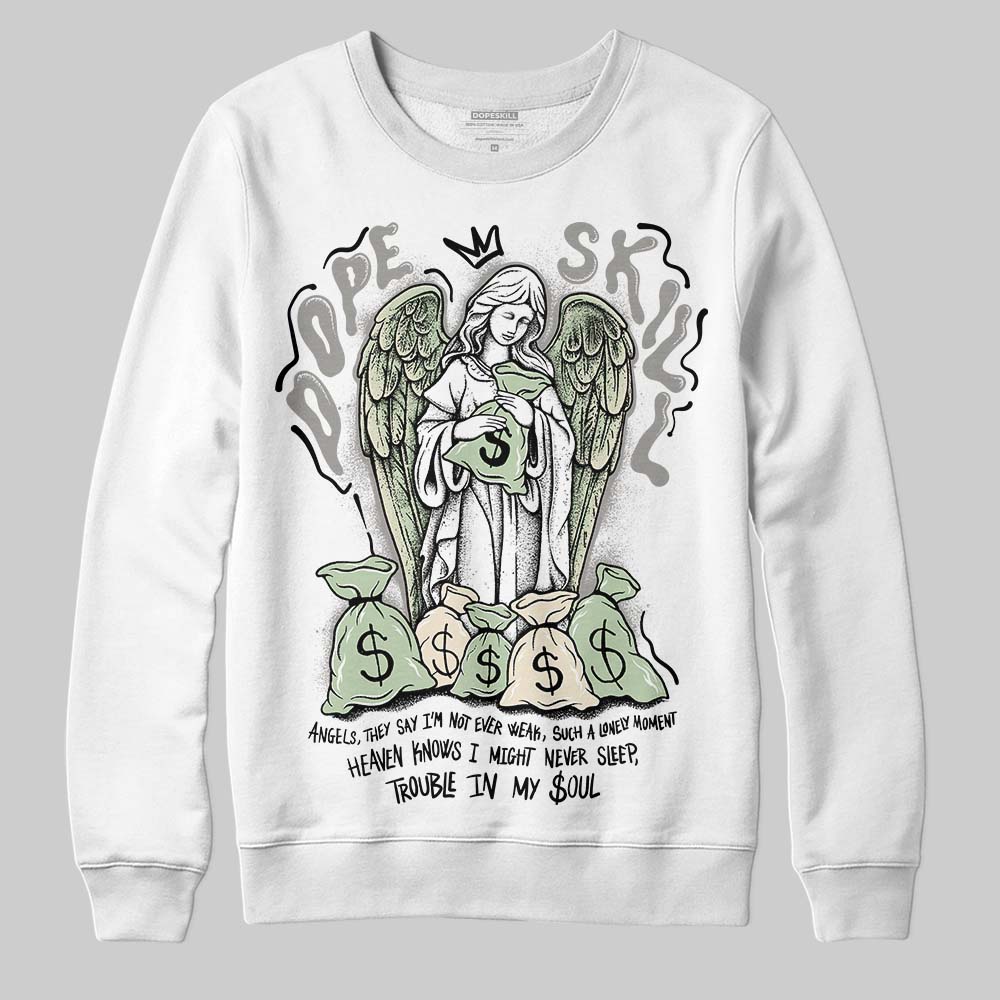 Jordan 4 WMNS “Seafoam” (2025) DopeSkill Sweatshirt Angels Graphic Streetwear - White