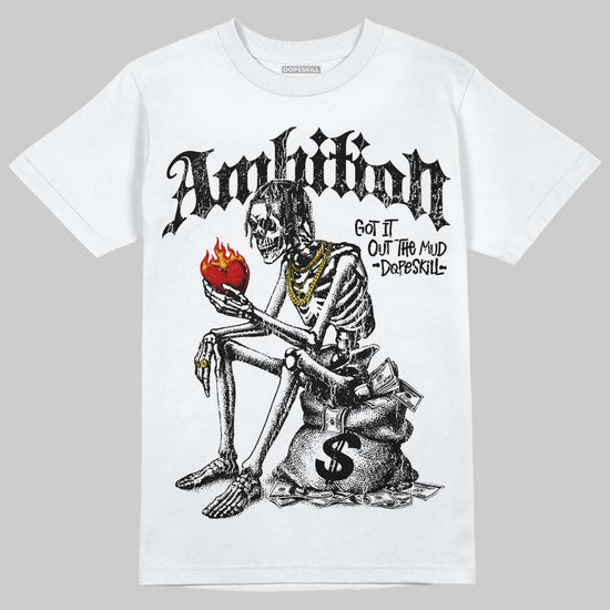 Black and White Sneakers DopeSkill T-Shirt Ambition Graphic Streetwear - White 