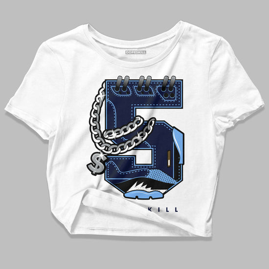 Jordan 5 SE “Georgetown” DopeSkill Women's Crop Top No.5 Graphic Streetwear