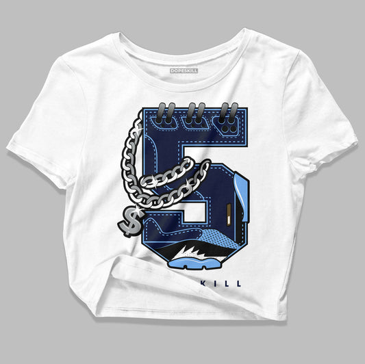 Jordan 5 SE “Georgetown” DopeSkill Women's Crop Top No.5 Graphic Streetwear