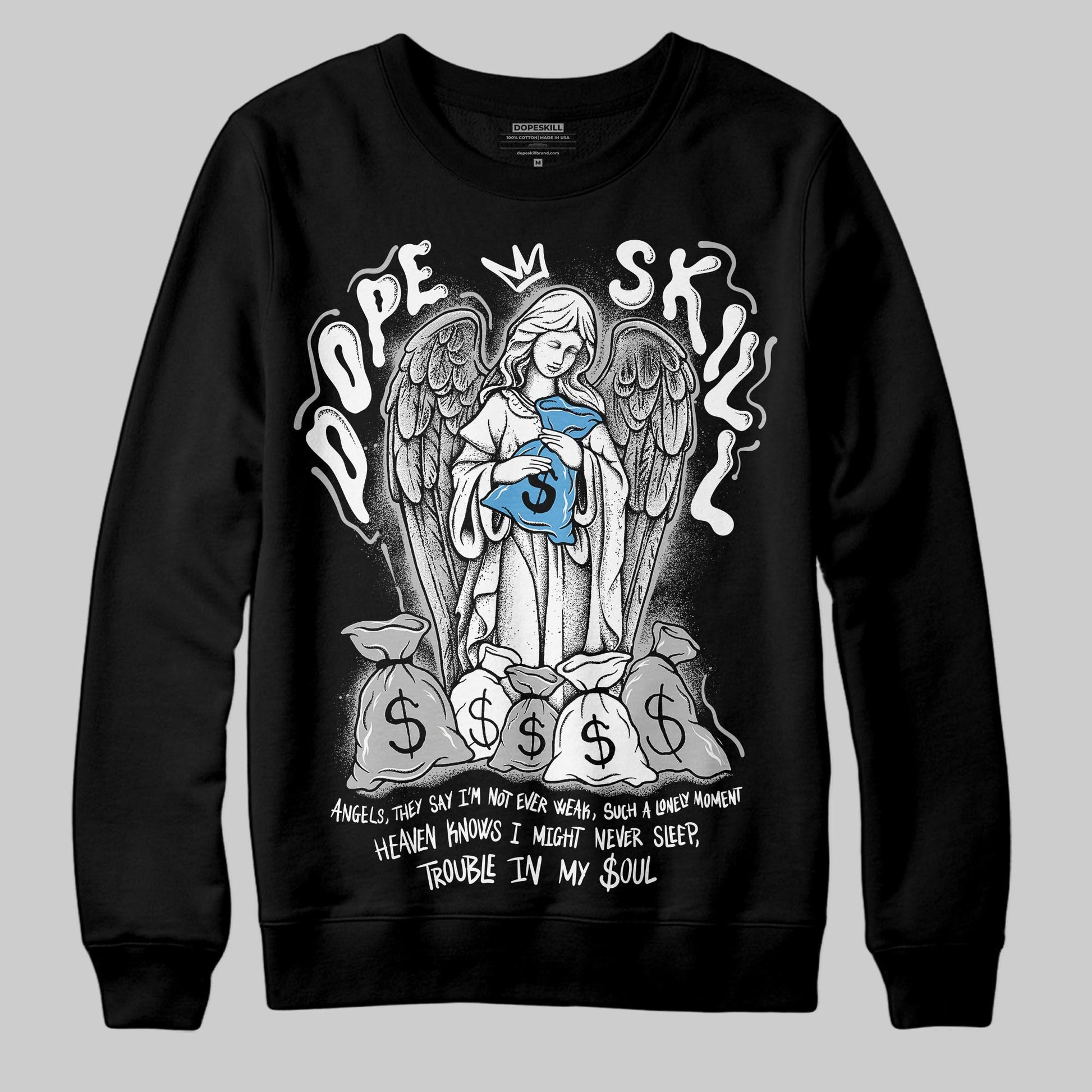 Jordan 10 OG “Steel” DopeSkill Sweatshirt Angels Graphic Streetwear - Black