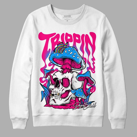 Jordan 1 Low GS “Fierce Pink” Dopeskill Sweatshirt Trippin Graphic Streetwear - White