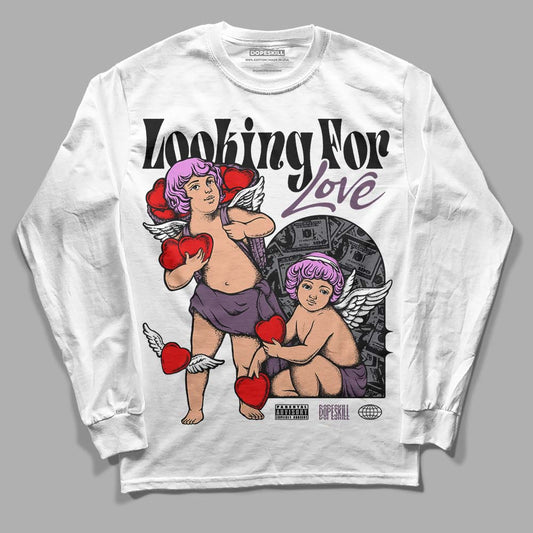 Jordan 2 “Mauve/Off-Noir” DopeSkill Long Sleeve T-Shirt Looking For Love Graphic Streetwear - White