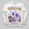 PURPLE Sneakers DopeSkill Long Sleeve T-Shirt Feeling Lucky Graphic Streetwear - White