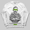 Neon Green Sneakers DopeSkill Long Sleeve T-Shirt Scared Money Don't Make No Money Graphic Streetwear - White 