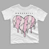 Dunk Low LX Pink Foam DopeSkill Toddler Kids T-shirt Slime Drip Heart Graphic Streetwear - White