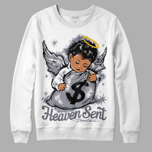 Jordan 14 Retro 'Stealth' DopeSkill Sweatshirt Heaven Sent Graphic Streetwear - White