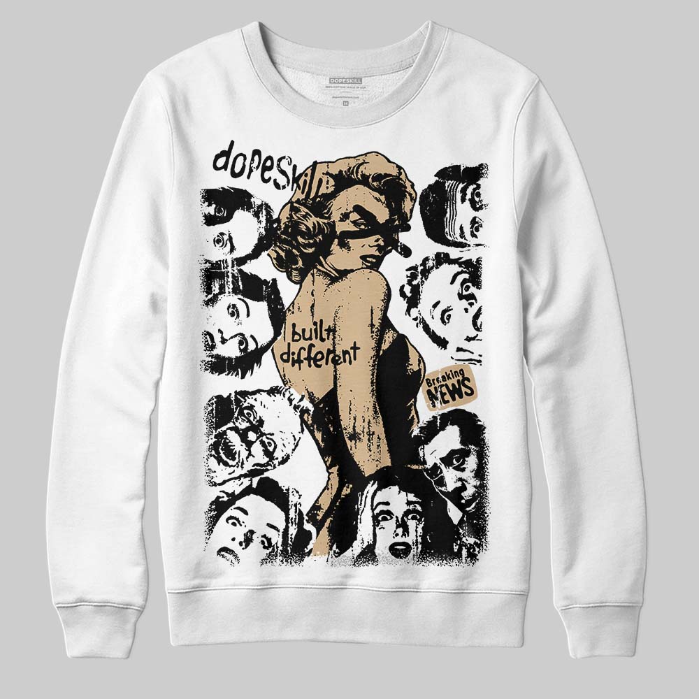 TAN Sneakers DopeSkill Sweatshirt Built Different Graphic Streetwear - White