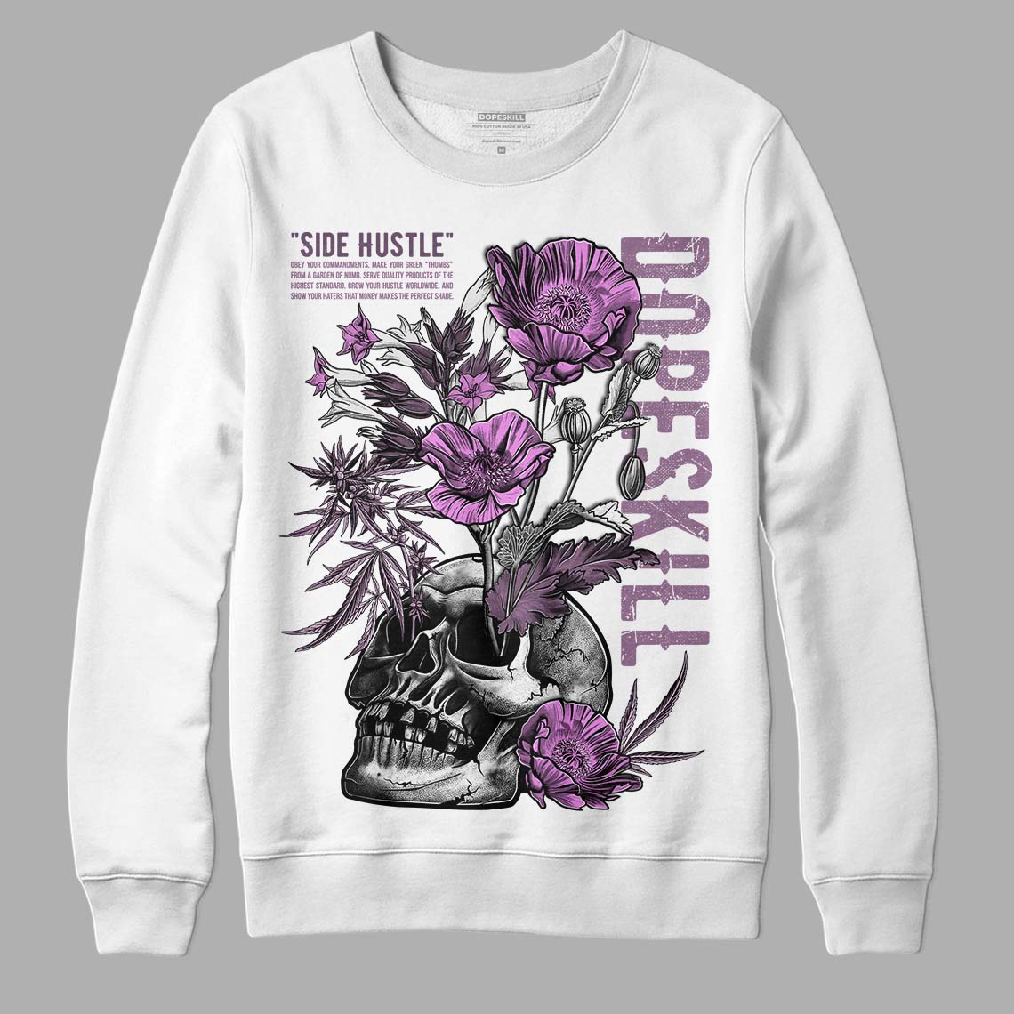 Jordan 2 “Mauve/Off-Noir” DopeSkill Sweatshirt Side Hustle Graphic Streetwear - White 