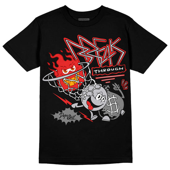 Grey Sneakers DopeSkill T-Shirt Break Through Graphic Streetwear - Black