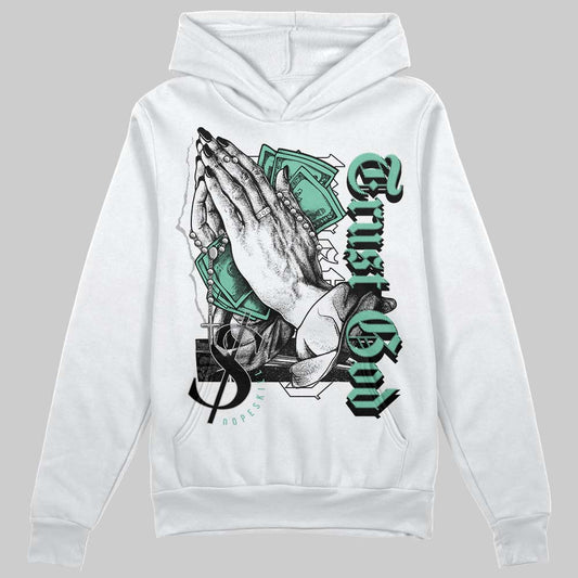 Jordan 3 "Green Glow" DopeSkill Hoodie Sweatshirt Trust God Graphic Streetwear - White