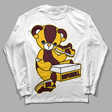 Dunk Yellow Bordeaux DopeSkill Long Sleeve T-Shirt Sneakerhead BEAR Graphic Streetwear - White