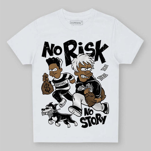 Black and White Sneakers DopeSkill Toddler Kids T-shirt No Risk No Story Graphic Streetwear - White