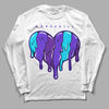 Jordan 6 "Aqua" DopeSkill Long Sleeve T-Shirt Slime Drip Heart Graphic Streetwear - White 